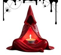 Photophore Halloween - Base effrayante pour bougies votives - Centre de table en forme de fantôme et de sorcière pour réunions de famille, festivals d'automne dans les écoles et la salle à manger