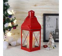 Photophore Lanterne Visby Rouge 34cm grande