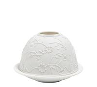 Photophore lithophanie Marguerite en Biscuit de Porcelaine