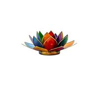 Photophore Lotus 7 Chakras Multicolore en coquilles de Capiz