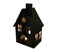 Photophore Maison, Maison Lumineuse en Métal pour Bougie Chauffe-Plat LED, Petite Maison de Noël, Photophore Maison de Noel Décoration Maison, pour Décoration Noël (Blanc)