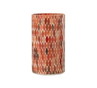 PHOTOPHORE Mosaic Feuille Verre Rouge/Orange Large