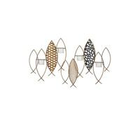 Photophore Mural en Métal "Poissons" 66cm Multicolore