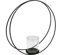 Photophore Noir Métal Ø35cm Décoration de table style Scandi Boho