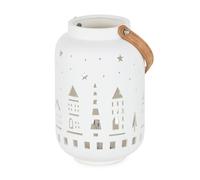 Photophore NUPTIO Lanterne en Porcelaine Décoration de Noël Design Céramique Blanc Maison Intérieur Photophores Salon Chambre à Coucher Décoration