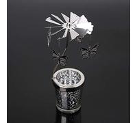 Photophore rotatif en métal pour fête de mariage, hôtel, décoration d'intérieur - Noir