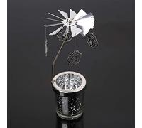 Photophore rotatif en métal pour fête de mariage, hôtel, décoration d'intérieur - Noir