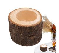 Photophore rustique avec souche d'arbre et AST, idéal pour la décoration de table, les mariages et les occasions spéciales