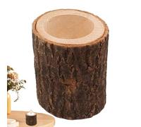Photophore rustique - Bougeoir décoratif avec souche d'arbre et design AST, parfait pour les mariages, les anniversaires, les vacances et la décoration de la maison