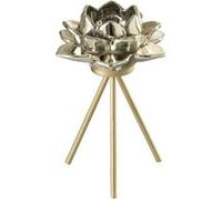 Photophore sur Pied "Fleur Verre" 18cm Or G