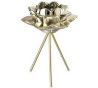 Photophore sur Pied "Fleur Verre" 21cm Or G