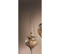 Photophore suspendu "Fata Morgana" petit, avec insert en verre, ton argent antique