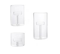Photophore Transparent Glass Candlestick Cylinder Tea Light Candle Holders for Table Centerpieces Wedding Party Dining Room Decorations(3Pcs Set)
