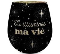 photophore verre illumines ma vie 9x10cm noir - générique cd10347v03 Noir
