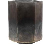 Photophore Vintage Hexagone 18cm Gris