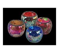 Photophore x4 CRAQUELE, couleurs assorties, 7x8…