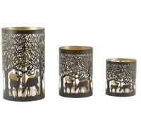 AUBRY GASPARD Photophores en métal Cerfs (Lot de 3)