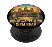 Photoréaliste Angkor Wat Cambodge Cadeau Souvenir de Voyage PopSockets PopGrip Adhésif