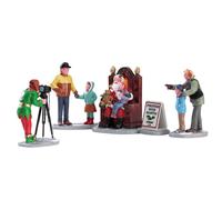 Lemax Lot de 5 photos de village de Noël avec Père Noël 22032
