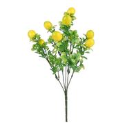 Photos de fausses fleurs de citron - 3 branches décoratives partielles d'arrangement, décoration artificielle de fleurs d'été, branches d'automne des feuilles des arts | Branche de citron réaliste
