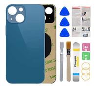 Phoupair Vitre arrière de Rechange Compatible avec iPhone 13 6,1" avec kit de réparation et Manuel d'installation (Bleu)