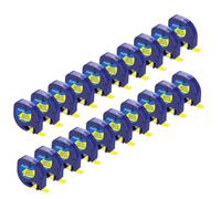 PHOVYAFI 10 cart-Pack Randeau d'étiquette en Plastique 12 mm Compatible avec LT-100H Labelkaker 200B QX50 Fonctionne avec 91331 91201 91222 91202(Black on Yellow)