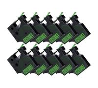 PHOVYAFI 10 Pack 12 mm Noir sur Bande d'étiquette Blanche Compatible avec D1 45013 45016 45017 45018 45019 45020 Compatible avec LabelManager 160 280(Black on Green)