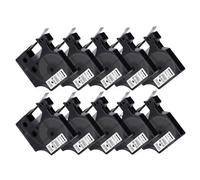 PHOVYAFI 10 Pack 12 mm Noir sur Bande d'étiquette Blanche Compatible avec D1 45013 45016 45017 45018 45019 45020 Compatible avec LabelManager 160 280(Black on Silver)