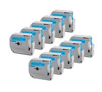 PHOVYAFI 10 Pack 9 mm Noir sur Bande d'étiquette Bleue Compatible avec MK-521 MK521 M-K521 Compatible avec Les Fabricants d'étiquettes PT-70 PT-80