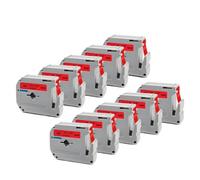PHOVYAFI 10 Pack Black on White Labels Compatible avec MK231 Maker Maker 12 mm Ruban d'étiquette Compatible avec Le Ruban(Black on Red)