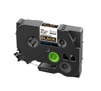 PHOVYAFI 10 PCS 12 mm Tapis stratifié Compatible avec Les Fabricants d'étiquettes Compatible avec Les modèles 231 131 335 431 531 631 731 831 931 M31(Gold on Black)