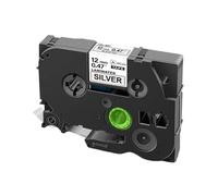 PHOVYAFI 10 PCS 12 mm Tapis stratifié Compatible avec Les Fabricants d'étiquettes Compatible avec Les modèles 231 131 335 431 531 631 731 831 931 M31(Black on Silver)