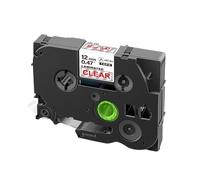 PHOVYAFI 10 PCS 12 mm Tapis stratifié Compatible avec Les Fabricants d'étiquettes Compatible avec Les modèles 231 131 335 431 531 631 731 831 931 M31(Red on Clear)