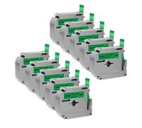 PHOVYAFI 10 PCS RABLEAU MK231 MK MK Compatible avec Les Fabricants d'étiquettes PT-70 PT-80 PT-65 PT-90 MK-131 MK-631(Black on Green)