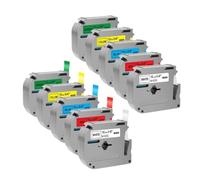 PHOVYAFI 10 PCS RABLEAU MK231 MK MK Compatible avec Les Fabricants d'étiquettes PT-70 PT-80 PT-65 PT-90 MK-131 MK-631(5Mixed Color)