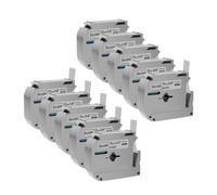 PHOVYAFI 10 PCS RABLEAU MK231 MK MK Compatible avec Les Fabricants d'étiquettes PT-70 PT-80 PT-65 PT-90 MK-131 MK-631(Black on Silver)
