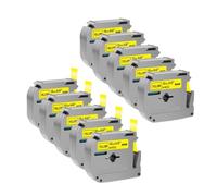 PHOVYAFI 10 PCS RABLEAU MK231 MK MK Compatible avec Les Fabricants d'étiquettes PT-70 PT-80 PT-65 PT-90 MK-131 MK-631(Black on Yellow)