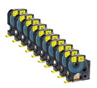 PHOVYAFI 10pcs 18052 Étiquettes adaptées à Une Utilisation avec 18053 18054 Tubes de rétrécissement Thermique Compatible avec 4200 5200 imprimantes(Black on Yellow)