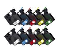 PHOVYAFI 10pk 45013 Tapis d'étiquette D1 Compatible Compatible avec diverses imprimantes LabelgManager 45013 45010 45018 40913 43613 en Tailles de 9 mm(Mixed Color)