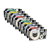 PHOVYAFI 12 mm 5pk XR 12WE Tapis de Fabricant d'étiquettes Compatible Black sur Le Remplacement Blanc Compatible avec la Machine à étiquette KL 60 xr12we XR 12we(Mixed Color)