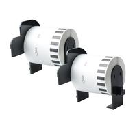 PHOVYAFI 2 Rouleaux DK-22212 62 mm par 15,24 m de Bande d'étiquette Continue Compatible avec du Caoutchouc et du Papier transférables