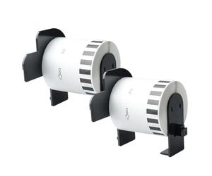 PHOVYAFI 2 Rouleaux DK-22212 62 mm par 15,24 m de Bande d'étiquette Continue Compatible avec du Caoutchouc et du Papier transférables
