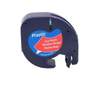 PHOVYAFI 20pcs 12mmx4m étiquette de Bande Compatible avec Les modèles LT-100H LT-100T en Plastique 91331 91201 12267 18769 18771(20PCS Black on Red)