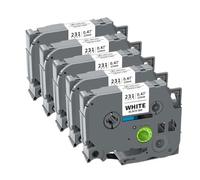 PHOVYAFI 5 Étiquettes compatibles de Pack for 12 mm Noir sur Bande laminée Blanche for imprimante d'étiquette PTH110