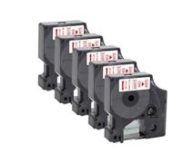 PHOVYAFI 5 Pack 12 mm D1 Tape Tape Compatible avec LabelManager 160 280 260D Modèles Compatible avec 45010 45013 45016 45021 45022 45023 Primantes(Red on White)