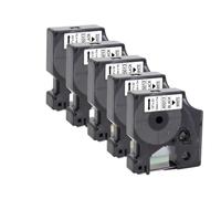 PHOVYAFI 5 Pack 12 mm D1 Tape Tape Compatible avec LabelManager 160 280 260D Modèles Compatible avec 45010 45013 45016 45021 45022 45023 Primantes(Black on White)