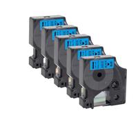 PHOVYAFI 5 Pack 12 mm D1 Tape Tape Compatible avec LabelManager 160 280 260D Modèles Compatible avec 45010 45013 45016 45021 45022 45023 Primantes(Black on Blue)