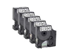 PHOVYAFI 5 Pack 12 mm D1 Tape Tape Compatible avec LabelManager 160 280 260D Modèles Compatible avec 45010 45013 45016 45021 45022 45023 Primantes(Black on Clear)
