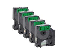PHOVYAFI 5 Pack 12 mm D1 Tape Tape Compatible avec LabelManager 160 280 260D Modèles Compatible avec 45010 45013 45016 45021 45022 45023 Primantes(Black on Green)