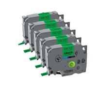 PHOVYAFI 5 Pack Ruban d'étiquette Compatible 12 mm Compatible avec TZE231 TZ231 Noir sur Jaune Blanc Compatible avec Le Fabricant d'étiquettes PTH110(Black on Green)